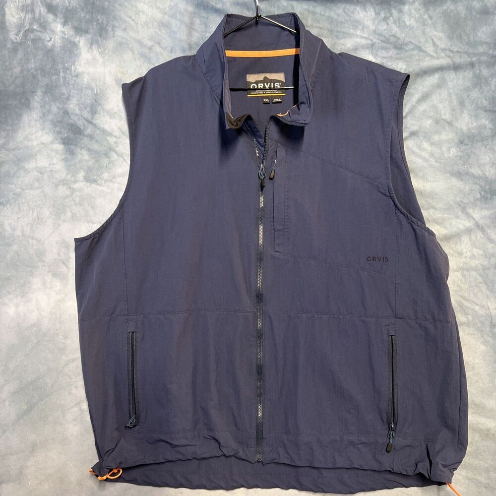 Orvis Zip Up Collared Sweater Best XXL Blue￼